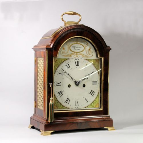SCOTTISH MAHOGANY BREAKARCH BRACKET CLOCK WITH PAINTED DIAL BY J EDWARDS OF ALLOACIRCA 1810 - ADDITIONAL PHOTO 1