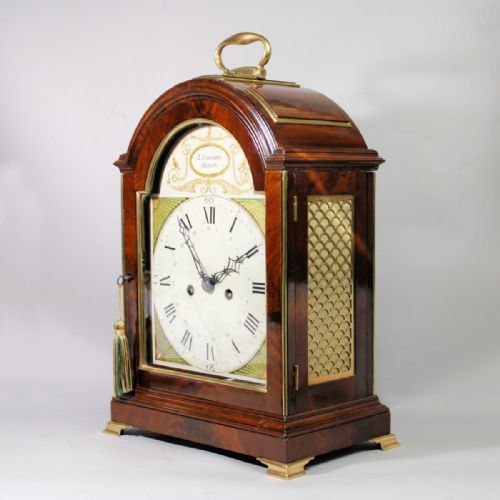 SCOTTISH MAHOGANY BREAKARCH BRACKET CLOCK WITH PAINTED DIAL BY J EDWARDS OF ALLOACIRCA 1810 - ADDITIONAL PHOTO 2