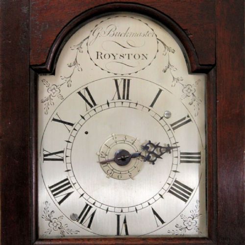 VERY SMALL HOODED WALL CLOCK WITH SILVERED DIAL IN A MAHOGANY CASE BY GEORGE BUCKMASTER OF ROYSTONCIRCA 1830 - ADDITIONAL PHOTO 3
