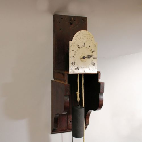 VERY SMALL HOODED WALL CLOCK WITH SILVERED DIAL IN A MAHOGANY CASE BY GEORGE BUCKMASTER OF ROYSTONCIRCA 1830 - ADDITIONAL PHOTO 5