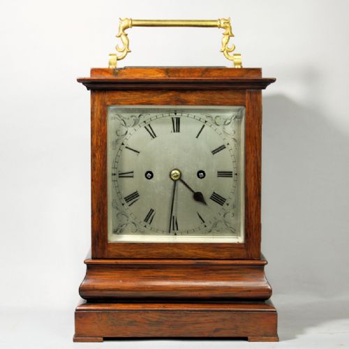 ENGLISH STRIKING LIBRARY 5GLASS MANTEL WITH PLATFORM ESCAPEMENT IN A ROSEWOOD CASECIRCA 1845 - ADDITIONAL PHOTO 1