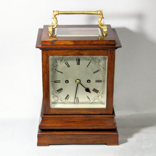 ENGLISH STRIKING LIBRARY 5GLASS MANTEL WITH PLATFORM ESCAPEMENT IN A ROSEWOOD CASECIRCA 1845 - ADDITIONAL PHOTO 2