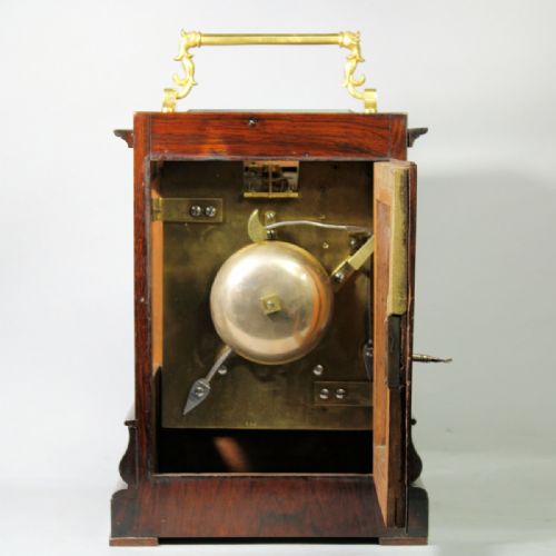 ENGLISH STRIKING LIBRARY 5GLASS MANTEL WITH PLATFORM ESCAPEMENT IN A ROSEWOOD CASECIRCA 1845 - ADDITIONAL PHOTO 9