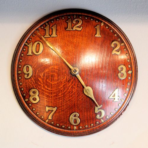 zenith solid oak 18 day centre wind bowed dial wall timepiececirca 1930's - CATEGORY: ANTIQUE CLOCKS - DATED 1930