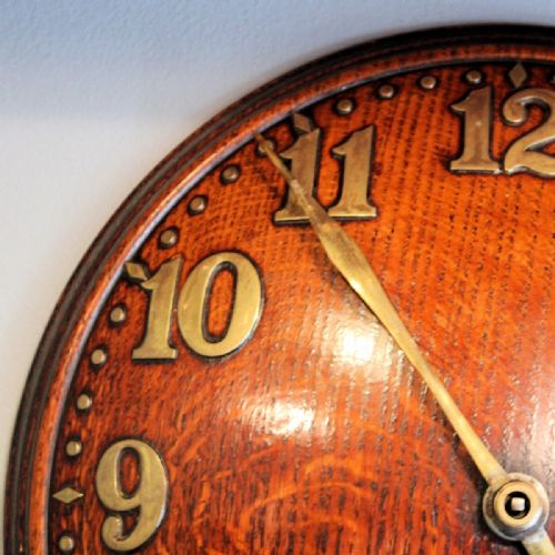 ZENITH SOLID OAK 18 DAY CENTRE WIND BOWED DIAL WALL TIMEPIECECIRCA 1930'S - ADDITIONAL PHOTO 2