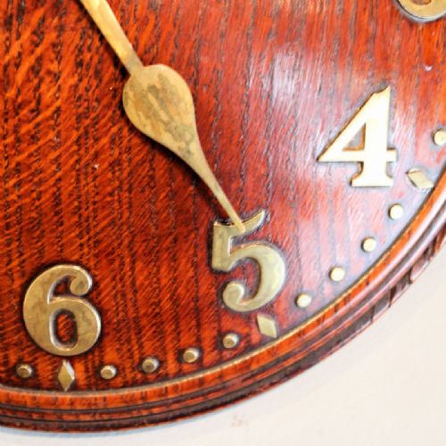 ZENITH SOLID OAK 18 DAY CENTRE WIND BOWED DIAL WALL TIMEPIECECIRCA 1930'S - ADDITIONAL PHOTO 4