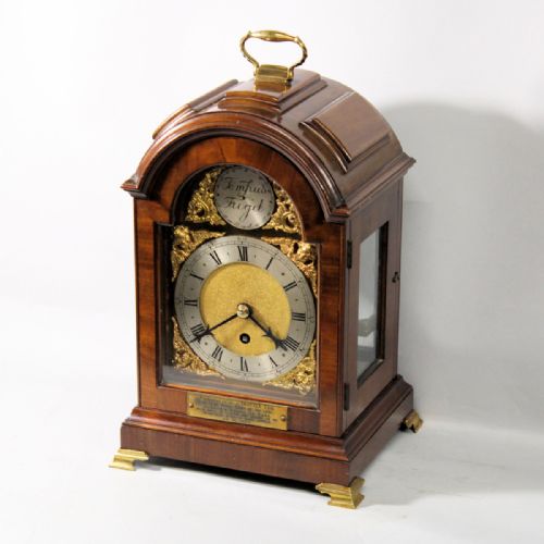 A VERY SMALL TRIPLE PADTOP FUSEE BRACKET CLOCK TIMEPIECE IN A MAHOGANY CASECIRCA 1925 - ADDITIONAL PHOTO 2