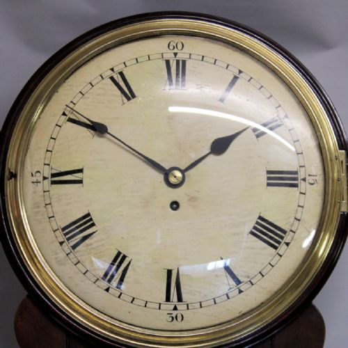 WOODEN DIAL CHISEL BOTTOM ENGLISH DROPDIAL FUSEE WALL CLCOK BY JOHN THWAITESCIRCA 1805 - ADDITIONAL PHOTO 1