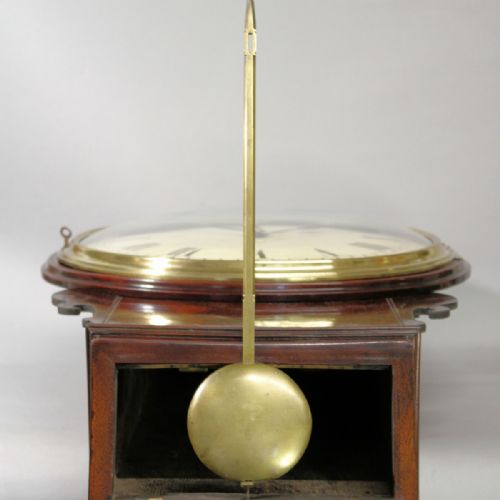 WOODEN DIAL CHISEL BOTTOM ENGLISH DROPDIAL FUSEE WALL CLCOK BY JOHN THWAITESCIRCA 1805 - ADDITIONAL PHOTO 5