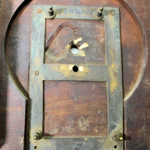 WOODEN DIAL CHISEL BOTTOM ENGLISH DROPDIAL FUSEE WALL CLCOK BY JOHN THWAITESCIRCA 1805 - ADDITIONAL PHOTO 6