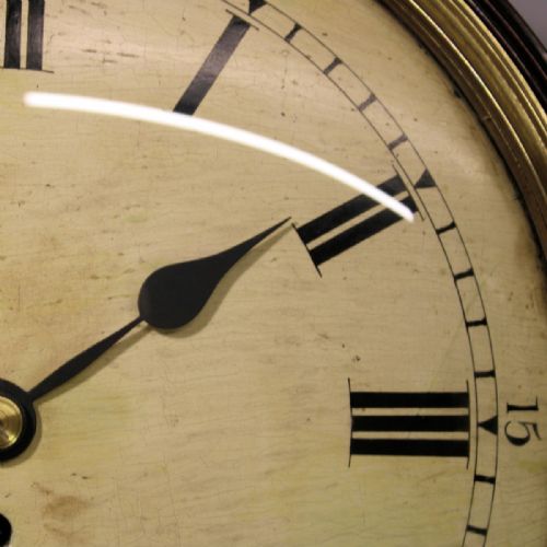 WOODEN DIAL CHISEL BOTTOM ENGLISH DROPDIAL FUSEE WALL CLCOK BY JOHN THWAITESCIRCA 1805 - ADDITIONAL PHOTO 8