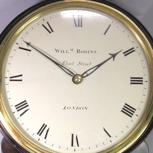 ENGLISH DROPDIAL WALL CLOCK WITH SIDEWINDING FUSEE MOVEMENT WOODEN DIAL AND THWAITES MOVEMENTCIRCA 1802 - ADDITIONAL PHOTO 2