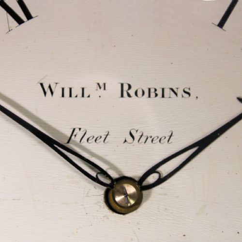 ENGLISH DROPDIAL WALL CLOCK WITH SIDEWINDING FUSEE MOVEMENT WOODEN DIAL AND THWAITES MOVEMENTCIRCA 1802 - ADDITIONAL PHOTO 3
