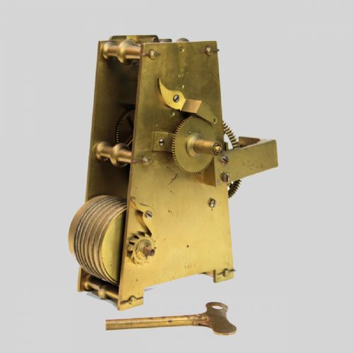 ENGLISH DROPDIAL WALL CLOCK WITH SIDEWINDING FUSEE MOVEMENT WOODEN DIAL AND THWAITES MOVEMENTCIRCA 1802 - ADDITIONAL PHOTO 11
