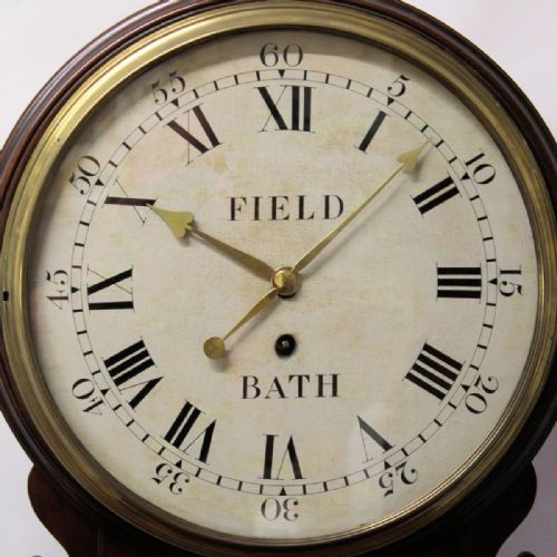 SMALL MAHOGANY TAVERN CLOCK WITH A WHITE WOODEN DIAL BY THOMAS FIELD OF BATHCIRCA 1790 - ADDITIONAL PHOTO 1