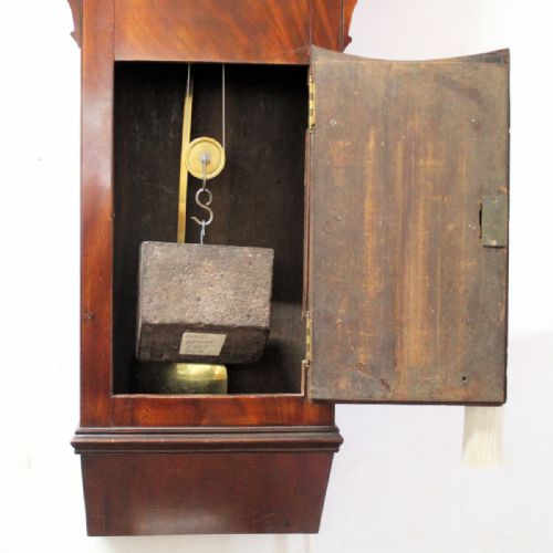 SMALL MAHOGANY TAVERN CLOCK WITH A WHITE WOODEN DIAL BY THOMAS FIELD OF BATHCIRCA 1790 - ADDITIONAL PHOTO 3