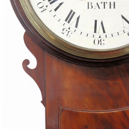 SMALL MAHOGANY TAVERN CLOCK WITH A WHITE WOODEN DIAL BY THOMAS FIELD OF BATHCIRCA 1790 - ADDITIONAL PHOTO 5