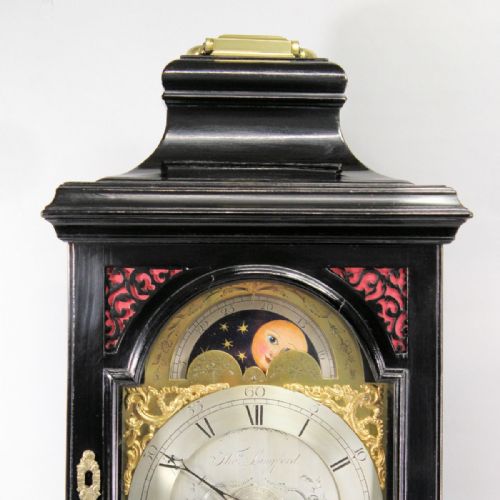 ENGLISH VERGE ESCAPEMENT EBONISED BRACKET CLOCK WITH PHASESOFTHEMOON AND ALARUM CIRCA 1785 - ADDITIONAL PHOTO 4