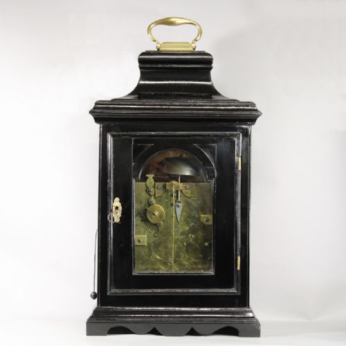 ENGLISH VERGE ESCAPEMENT EBONISED BRACKET CLOCK WITH PHASESOFTHEMOON AND ALARUM CIRCA 1785 - ADDITIONAL PHOTO 11
