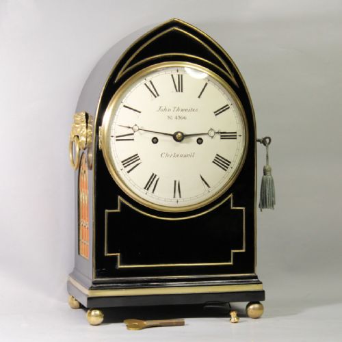 lancet shaped striking bracket clock with rare feature by john thwaites of clerkenwellcirca 1809 - CATEGORY: ANTIQUE CLOCKS - DATED 19TH CENTURY