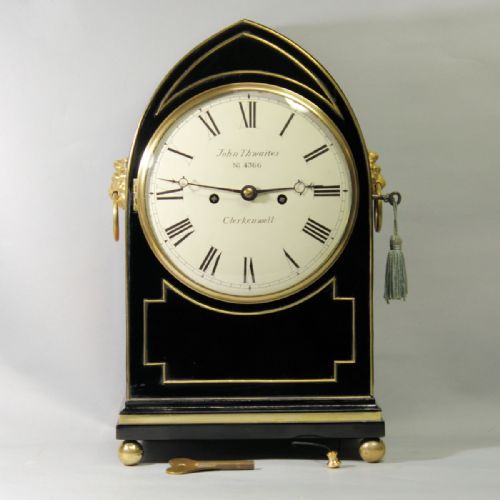 LANCET SHAPED STRIKING BRACKET CLOCK WITH RARE FEATURE BY JOHN THWAITES OF CLERKENWELLCIRCA 1809 - ADDITIONAL PHOTO 2