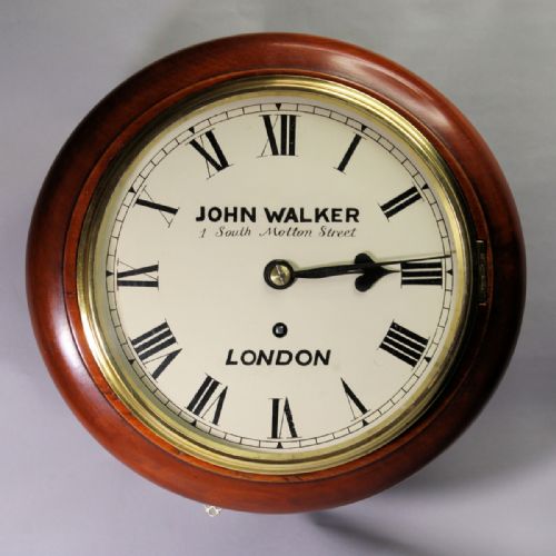 8 inch dial fusee wall clock by john walker londoncirca 1900 - CATEGORY: ANTIQUE CLOCKS - DATED 1900