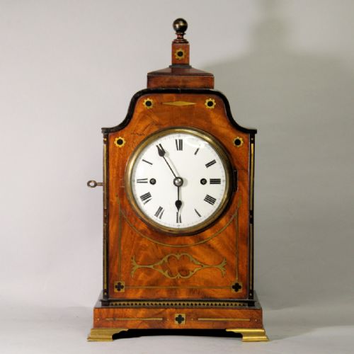 very small double fusee striking bracket or mantel clock in an inlaid mahogany casecirca 1810 - CATEGORY: ANTIQUE CLOCKS - DATED REGENCY