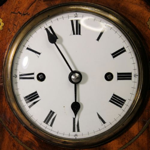 VERY SMALL DOUBLE FUSEE STRIKING BRACKET OR MANTEL CLOCK IN AN INLAID MAHOGANY CASECIRCA 1810 - ADDITIONAL PHOTO 6