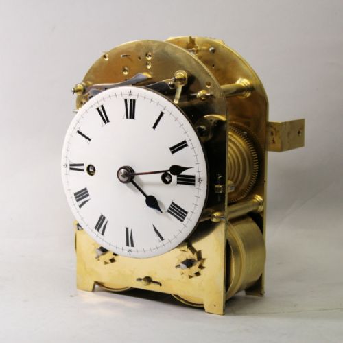 VERY SMALL DOUBLE FUSEE STRIKING BRACKET OR MANTEL CLOCK IN AN INLAID MAHOGANY CASECIRCA 1810 - ADDITIONAL PHOTO 7