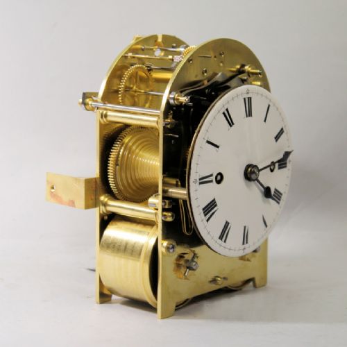 VERY SMALL DOUBLE FUSEE STRIKING BRACKET OR MANTEL CLOCK IN AN INLAID MAHOGANY CASECIRCA 1810 - ADDITIONAL PHOTO 8