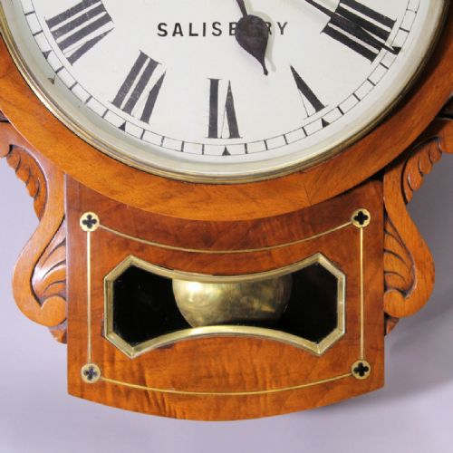 ENGLISH FUSEE DROP DIAL IN A WALNUT CASE BY THOMAS SLY OF SALISBURYCIRCA 1870 - ADDITIONAL PHOTO 1