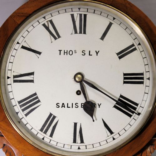 ENGLISH FUSEE DROP DIAL IN A WALNUT CASE BY THOMAS SLY OF SALISBURYCIRCA 1870 - ADDITIONAL PHOTO 2