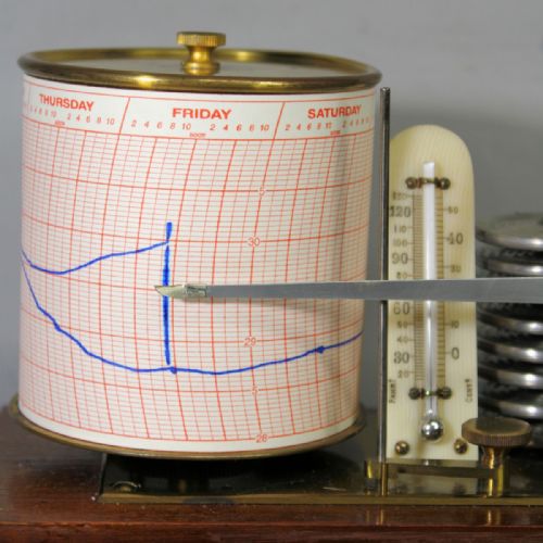 BAROGRAPH IN A 5GLASS MAHOGANY CASE AND RETAILED BY HARRODS OF LONDONCIRCA EARLY 20TH CENTURY - ADDITIONAL PHOTO 4