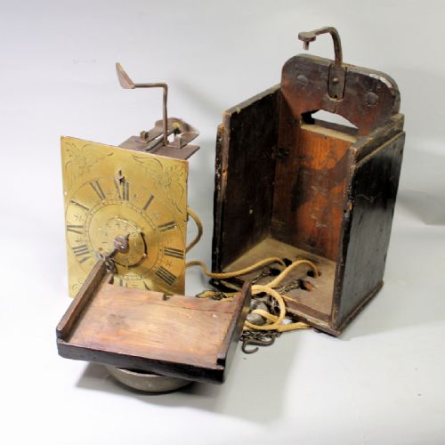 RARE ENGLISH WEIGHT DRIVEN WALL CLOCK WITH ALRUM BY JAMES WOODCIRCA LATE 17TH CENTURY - ADDITIONAL PHOTO 7