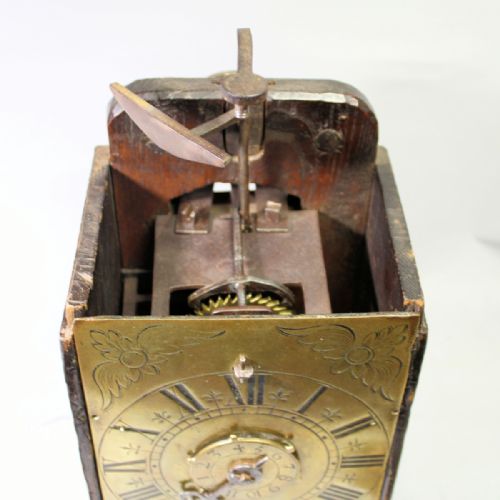 RARE ENGLISH WEIGHT DRIVEN WALL CLOCK WITH ALRUM BY JAMES WOODCIRCA LATE 17TH CENTURY - ADDITIONAL PHOTO 8