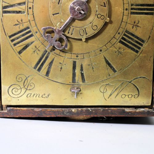 RARE ENGLISH WEIGHT DRIVEN WALL CLOCK WITH ALRUM BY JAMES WOODCIRCA LATE 17TH CENTURY - ADDITIONAL PHOTO 14
