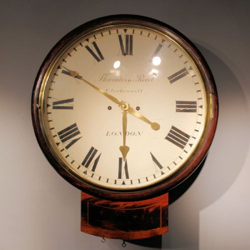 a substantial double fusee bell striking english dropdial wall clock by thwaites reed - CATEGORY: ANTIQUE CLOCKS - DATED 19TH CENTURY