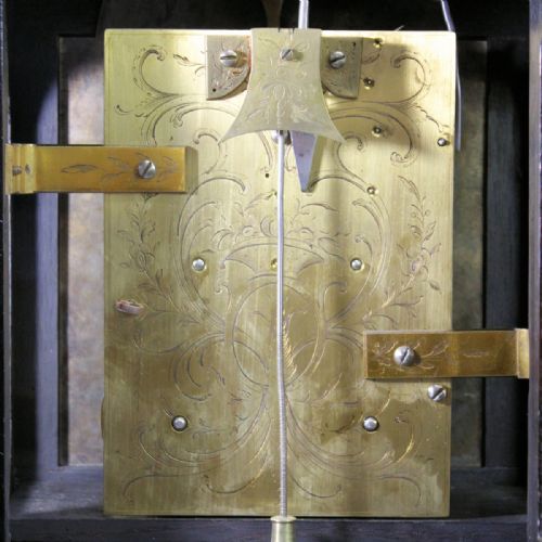 VERGE ESCAPEMENT BRACKET CLOCK WITH SILVERED DIAL AND IN AN EBONISED BREAKARCH CASECIRCA 1790 - ADDITIONAL PHOTO 11