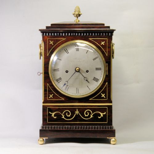 AN EXCEPTIONALLY FINE ROSEWOOD CHAMFER TOP BRACKET CLOCK BY ALEXANDER PURVISCIRCA 1830 - ADDITIONAL PHOTO 2