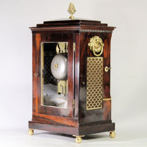 AN EXCEPTIONALLY FINE ROSEWOOD CHAMFER TOP BRACKET CLOCK BY ALEXANDER PURVISCIRCA 1830 - ADDITIONAL PHOTO 6