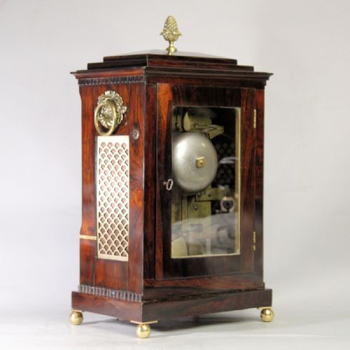 AN EXCEPTIONALLY FINE ROSEWOOD CHAMFER TOP BRACKET CLOCK BY ALEXANDER PURVISCIRCA 1830 - ADDITIONAL PHOTO 8