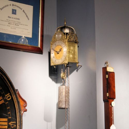 fig 5. A SMALL, 18TH CENTURY LANTERN CLOCK WITH A TURKISH DIAL. BY MARKWICK MARKHAM, LONDON.
CIRCA 1730.
