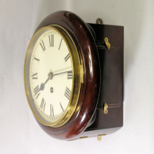SMALL 8 INCH DIAL FUSEE ENGLISH DIAL CLOCK IN MAHOGANY CASECIRCA 1920 - ADDITIONAL PHOTO 1