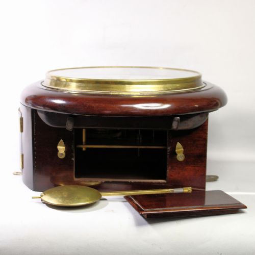 SMALL 8 INCH DIAL FUSEE ENGLISH DIAL CLOCK IN MAHOGANY CASECIRCA 1920 - ADDITIONAL PHOTO 2