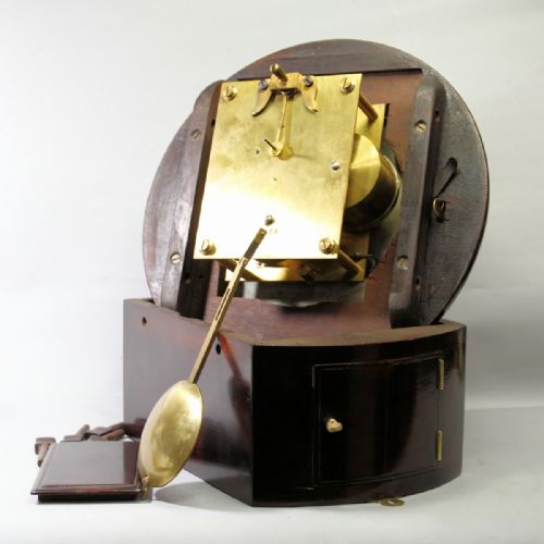 SMALL 8 INCH DIAL FUSEE ENGLISH DIAL CLOCK IN MAHOGANY CASECIRCA 1920 - ADDITIONAL PHOTO 3