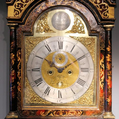 A RED TORTOISESHELL LACQUER CHINOISERIE LONGCASE CLOCK BY JOHN WOSTER OF LONDON LONG CASECIRCA 1720 - ADDITIONAL PHOTO 2
