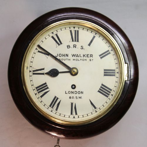 A BRITISH RAILWAYS FUSEE WALL CLOCK WITH AN 8 DIALFORMERLY OF LYMINGTON TOWN STATION HAMPSHIRECIRCA 1875