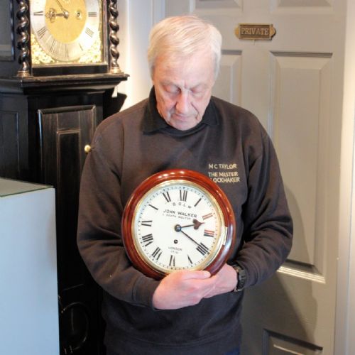 A BRITISH RAILWAYS FUSEE DIAL CLOCK WITH AN 8 DIAL BY JOHN WALKER LONDONCIRCA 1880 - ADDITIONAL PHOTO 1