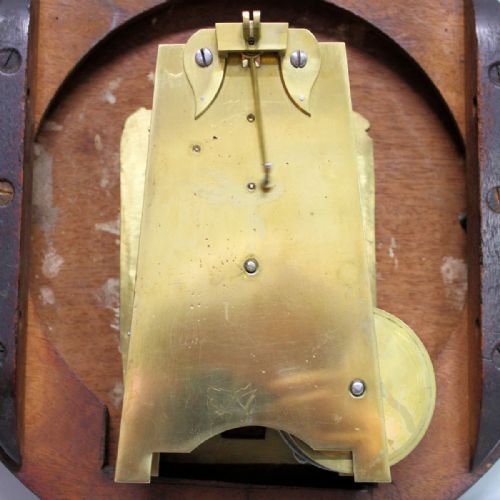 A SMALL REGENCY PERIOD ENGLISH FUSEE DROPDIAL WALL CLOCK WITH A WOODEN DIALCIRCA 1820 - ADDITIONAL PHOTO 7