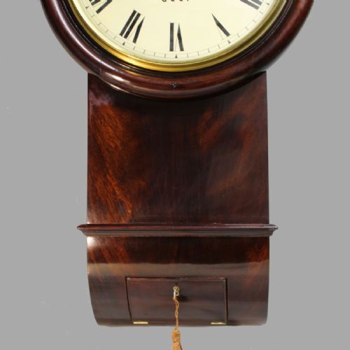 A GREAT WESTERN RAILWAY DROPDIAL FUSEE WALL CLOCK MAHOGANY CASE AND NUMBERED 3607CIRCA 1870 - ADDITIONAL PHOTO 2
